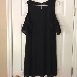 CITY STREETS Black Cold Shoulder Dress